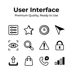 Collection of user interface icon in modern style