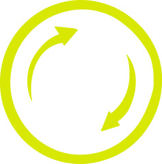 Circular Refresh Icon with Arrows in Bright Green Vector