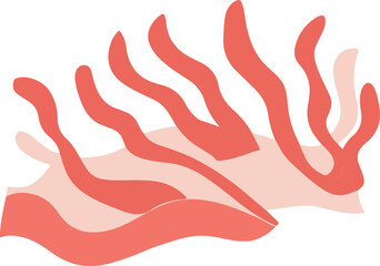 Abstract Vector Coral Shapes in Soft Colors