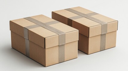 Cardboard boxes on a white background.