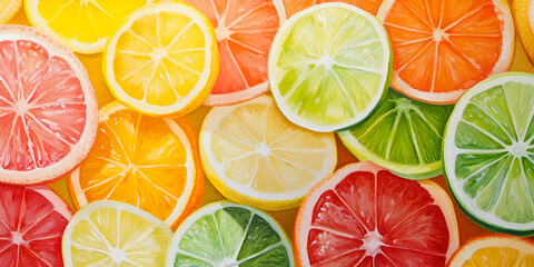 Vibrant Citrus Fruit Slices Arrangement