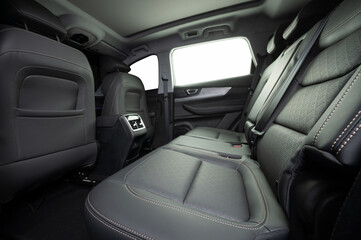 Clean rear leather SUV seats