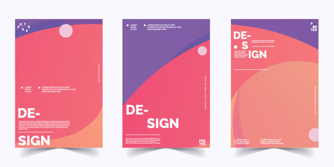 flat colorfull poster background templates abstract style