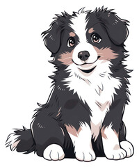 Fototapeta premium PNG Australian Shepherd Dog dog illustrated wildlife.