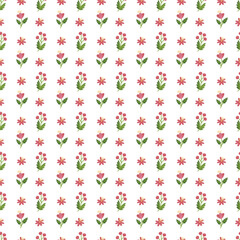 Pattern of decorative winter flowers