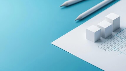 Business plan with clean and abstract elements, modern strategy planning concept