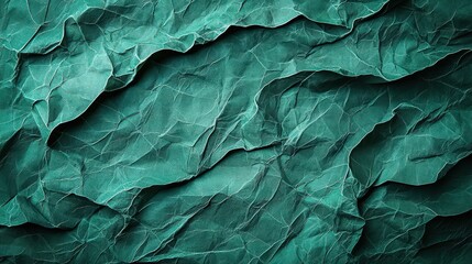 Fototapeta premium Crumpled Green Paper Texture: Abstract Background for Creative Designs