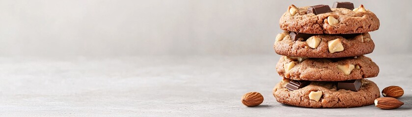 Nutritious Insect-Based Cookies with Chocolate and Nuts - High-Protein Dessert for Health-Conscious Eaters Embracing Sustainable Food Choices