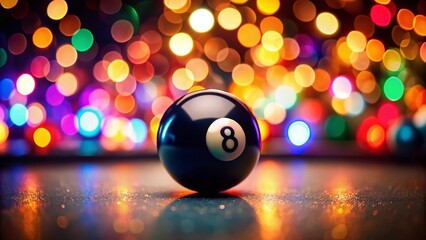 Stylish 8 Ball Wallpaper Design with Dark Background for Gaming and Entertainment Enthusiasts