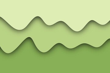 Paper cut of green waved background.