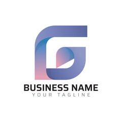 G abstract modern minimalist premium typography 3d colorful letter logo design template