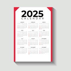 2025  new year A4 size calendar design 