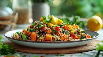 Quinoa Salad with Pumpkin, Zucchini, and Lemon