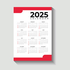 2025  new year A4 size calendar design 