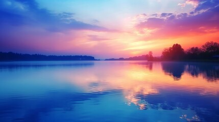 vivid color of the lake