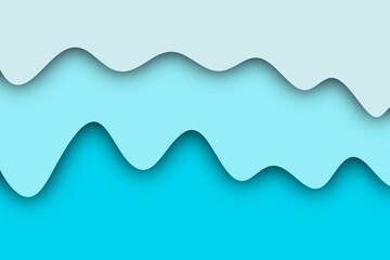Paper cut of blue painting background.