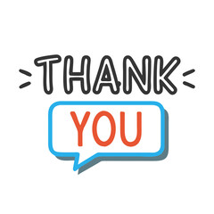 Multicolor 'Thank You' Vector Icon with Speech Bubble Design &ndash; Fun, Friendly, Perfect for Social Media, Cards, or Stickers &ndash; Isolated on Transparent Background