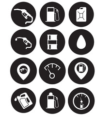 Gas icon set, Gas, oil pump icon set vector illustration