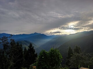 clouds over the mountains