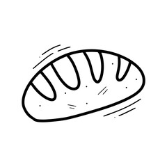 Hand Drawn Bread Illustration. Doodle Vector. Isolated on White Background - EPS 10 Vector