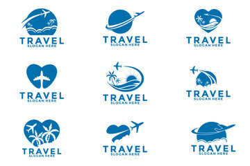 Fototapeta premium Travel Agency logo vector set, Travel logo design