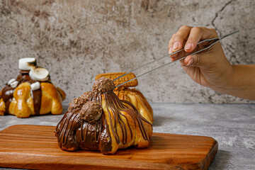 Bread of the Dead and hot chocolate, typical Mexican food to celebrate with the family