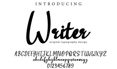Writer Font Stylish brush painted an uppercase vector letters, alphabet, typeface