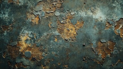 Fototapeta premium Rustic Weathered Metal Surface with Blue Paint and Heavy Rust Texture, Perfect for Backgrounds, Industrial Art, Vintage Decor, and Retro-Themed Graphic Design Projects