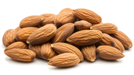 Fototapeta premium Close-Up of Raw Almond Nuts Isolated on White Background design