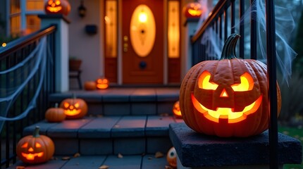 Fototapeta premium halloween pumpkin lantern