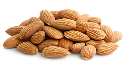 Fototapeta premium Close-Up of Raw Almond Nuts Isolated on White Background design