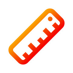 Ruler icon. ruler, metric, measure, measuring tape, tool, education, scale, student, graphic tool. Vector icon illustration