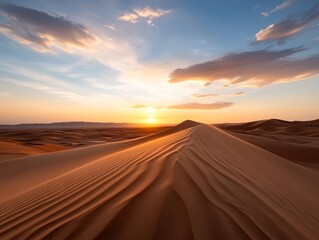 Captivating Sunset Over the Saudi Arabian Desert Landscape