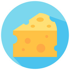 cheese round flat vector icon