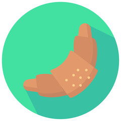 croissant round flat vector icon