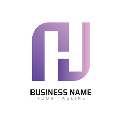  H abstract modern minimalist premium typography 3d colorful letter logo design template
