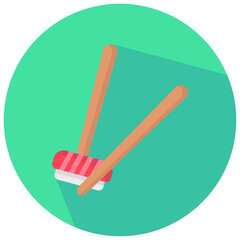 sushi round flat vector icon