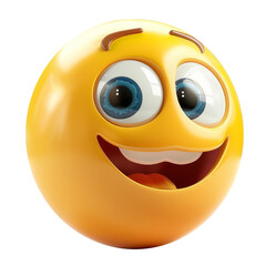 3D emoji smile in love emoticon, isolated
