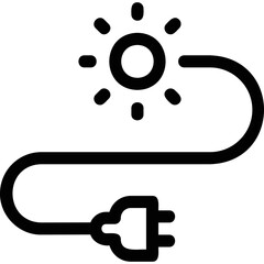 Simple vector icon sun, plug wire, socket