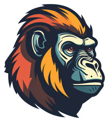 PNG Gorilla animal mammal logo.