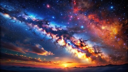 Obraz premium Vast Infinite Space with Stars and Nebulae Creating a Cosmic Landscape of Beauty and Wonder