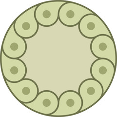 Retro circle shape frame illustration 