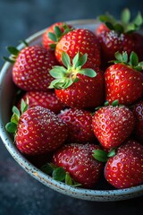 Bowl of Fresh Red Strawberries