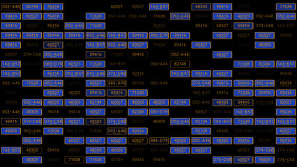 Absract plate numbers blue HUD digital background technological infographic background 2DTexture. 2GFX Technology Sci Fi data text