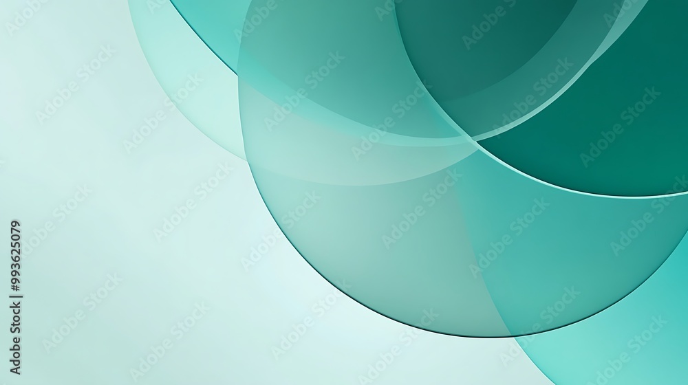 Poster abstract background with overlapping turquoise and white circles.