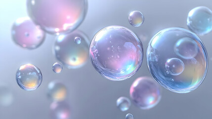 Soap Bubbles Float in Abstract Background with a Dreamlike Quality