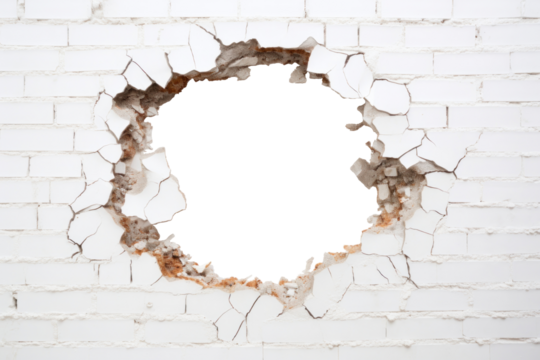 PNG Hole brick wall deterioration.