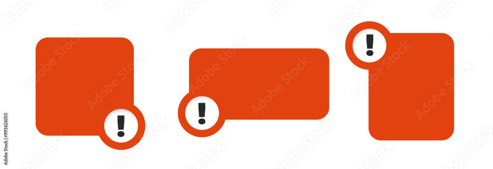 Fototapete red warning message without text. frame with question mark. minimalistic empty border.