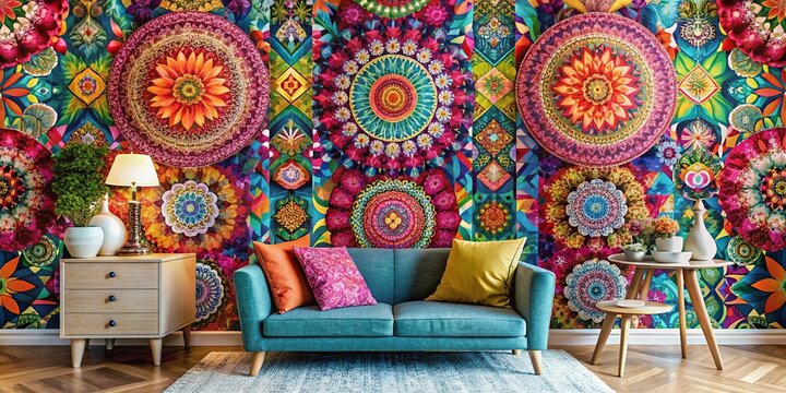 Vibrant and Colorful Kaylee Wallpaper Design with Abstract Patterns and Modern Aesthetic Appeal