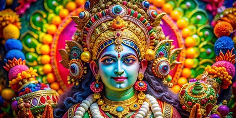 Vibrant and Colorful Representation of Hindu Deity on a Wednesday Celebrating Spiritual Significance
